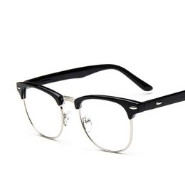 Glass Frames For Men Retro 2021 Brand Korean Style Metal Eyeglass Man Women Half Round Vintage Frame Glasses Fashion Sunglasses219w