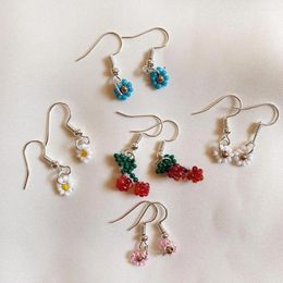 Dangle Earrings Dvacaman Cute Colorful Transparent Acrylic Beaded Flower Drop For Women Girls Boho Summer DIY Jewelry Gifts