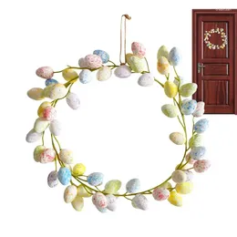 Decorative Flowers Easter Egg Wreath Cute Colorful Garland Creative Wreaths Ornaments Wall Decor 2024 Day Decorations