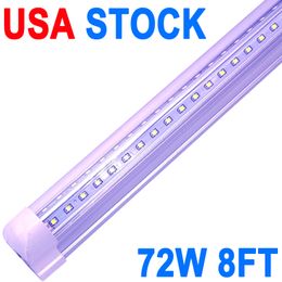 25 Pack LED T8 Shop Light 8FT 72W 6500K Daylight White Linkable LED Integrated Tube Lights with Clear Cover, LED Bar Lights for Garage,Workshop,Workbenchs Barn crestech