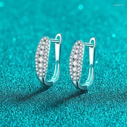 Hoop Earrings Luxury Platinum Pt950 Simple Atmosphere Wrapped Premium Design Moissanite Diamond Earring Buckle Fine Jewellery Gift