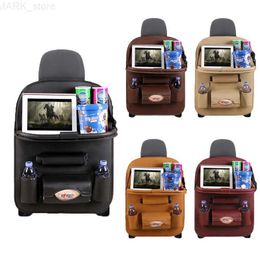 Car Holder Car Back Seat Organizer Storage Bag with Foldable Table Tray Tablet Holder Tissue Box Auto Back Seat Bag Protector AccessoriesL2402