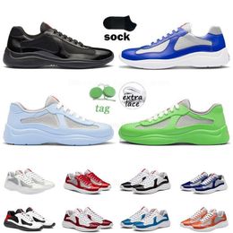 fashion now designer Running Shoes America Cup high top patent leather Low soft casual shoe green pink yellow white Runner Trainers man big size mens womens sneakers