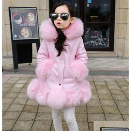 Down Coat Fashion Baby Winter Warm Outerwear Coats Children039S Long Girls Kids Faux Clothes Fur Coat C1012286T4074312 Drop Delivery B Dhknh
