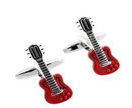 SAVOYSHI Cufflinks for Mens Red Guitar Shirt Cuff Bottons High Quality Musical Instruments Cufflinks Fashion Brand Men Jewelry8685911