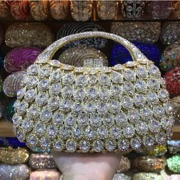 Evening Bags Women Christmas Gift Items Bag Luxury Crystal Clutch Purse Horned Gold Rhinestones Day Clutches Fashion