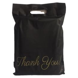 Blackboard 50pcs Black Tote Bag with Golden Mail Bags Printed Poly Mailer Packaging Envelopes with Self Seal Courier Storage Bags