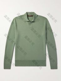 Designer Mens Polos Shirt Loro Piano long-sleeved Aspen Wool Polo Shirt Fashion Autumn and Winter Tops