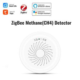 Detector Tuya zigbee Methane detector CH4 Natural Gas sensor Combustible Gas Leak Sensor with light sound Alarm APP push reminder