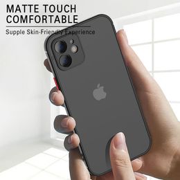 Frosted Silicone Semi Transparent Phone Case For Iphone15 14 13 12 11 Pro Max X XR XSMAX 7 8 Plus SE TPU Case Cover New Products