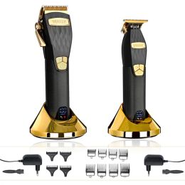 Trimmers WMARK NG2032 2033 Professional Men's Hair Cutting Machine Kits LCD Display Hair Trimmer Machine with Seat Charger Hair Clipper