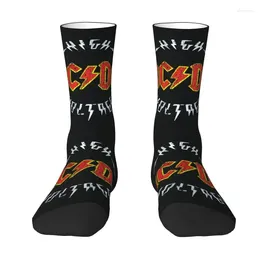 Men's Socks AC DC Heavy Metal Music Crew Unisex Fashion Australian Rock Band Spring Summer Autumn Winter Dress