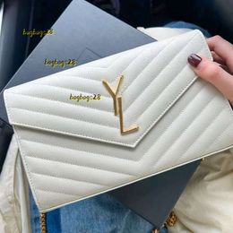 Evening Bags Classic Genuine Leather Designer Envelope 2024 Quality Clutch Womens Handbag Luxury Cross Body Bag Caviar Quilted Lady Tote Mens Chain Shoulder Bag