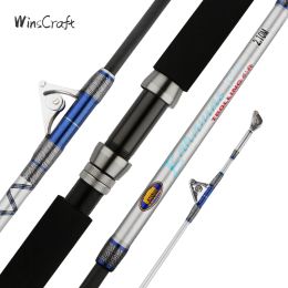 Rods WinsCraft High Carbon Jigging Fishing Rod Lure Weight 200800g Superhard Saltwater Spinning Boat Fishing Rod 2Sections 1.98m2.1m