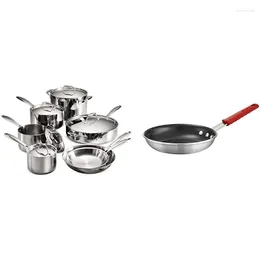 Cookware Sets Tramontina 80116/249DS Gourmet Stainless Steel Induction-Ready Tri-Ply Clad 12-Piece Set NSF-Certified