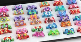Whole Lots 50 PCS Lovely Children Rings Baby Girl Butterfly Polymer clay Rings Fimo Children Jewellery MR155530359