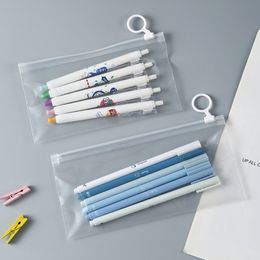 Transparent Pencil Case PVC Waterproof Pencil Bag Portable Office Travel Bag Stationery LX6365
