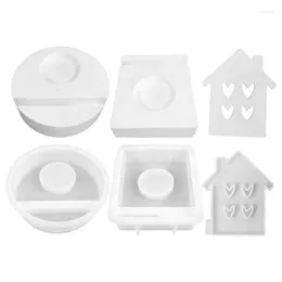 Candle Holders Resin Mold Holder Houlovely House Design Heart Shape Lovely Easter Craft Art Silicone