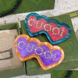 Hair Clips Barrettes Cute Girls Hairpin Luxury G Letters Esigner Loving Heart Hairclips Fashion Women Rhinestone Spring Hairpins D Dheua