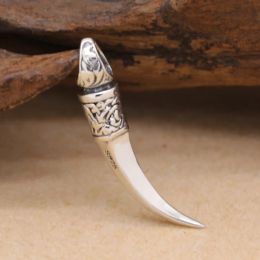 Necklaces Handmade Vintage Sier Wolf Tooth Pendant Real Sterling Sier Tooth Pendant Sier Jewellery Necklace Pendant