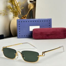 Luxury Designer GG1278S Sunglasses Men's and Women's Metal Half Frame Outdoor Travel Style Sunglasses with Box