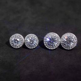 Custom Sterling Sier With Ice Out Bling Free Fire D Colour Moissanite Diamond Earrings