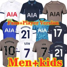 S-4XL SON 23 24 Soccer Jerseys KULUSEVSKI MADDISON RICHARLISON KULUSEVSKI 2023 2024 ROMERO BISSOUMA JOHNSON Football kit shirt SPURS top Men kids sets