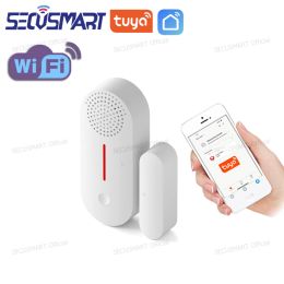 Detector Tuya WiFi Door Open Sensor Home Alarm System Volume Adjustment APP Remote Control Timing Arm Disarm Compatible Alexa Google Home