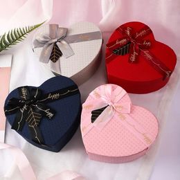 3Pcs Rigid Luxury Heart Shaped Presentation Gift Box Florist Box with Satin Bow Ribbon for Mothers Day Valentines Day Wedding 240226