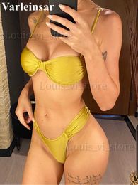 Women's Swimwear Sexy Wrinkled Underwired Brazilian Bikini Female Swimsuit Women Swimwear Two-pieces Bikini set Bather Bathing Suit Swim V4851 T240227