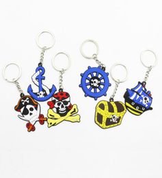 top quality pirate series Keychain PVC soft gel key rings fashion Jewellery Halloween Gift keychain whole ship7043125