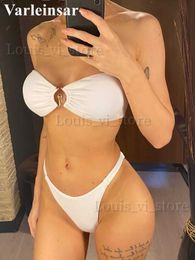 Women's Swimwear Sexy Bandeau Strapless Brazilian Bikini Women Swimwear Female Swimsuit Two-pieces Bikini set Bather Bathing Suit Swim Lady V5158 T240227