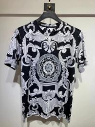 Mens t Shirts Gotoola 2024 Fashion Casual Slim Fit Breathable Round Neck Loose-fitting T-shirt Court Printed Short Sleeve Flower