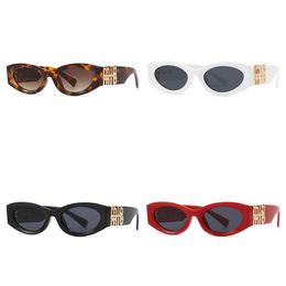 sunglasses oval frame Miu Sunglasses designer Womens radiation resistant personality Mens retro glasses board High grade With box 9AFR