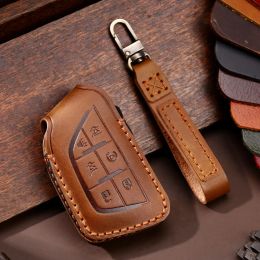 Luxury Genuine Leather Car Key Case Cover for Cadillac CT4 CT5 2020 Shell