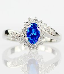 Exquisite 925 Sterling Silver Natural Sapphire Gemstones Opal Birthstone Bride Princess Wedding Engagement Strange Ring Size 6 7 81463929