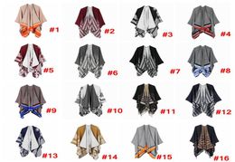 Women Scarf Cardigan 130150cm Houndstooth Poncho Cape Spring Autumn Warm Blanket Cloak Pashmina Shawl Scarf outwear Coat LJJA33198942705