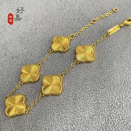 Designer Jewelry Luxury Bracelet Link Chain Vanca Five Flower Four Leaf Grass Bracelet Gold Handwear Luxury Alloy Womens Jewelry