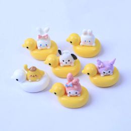 Rings 50pcs Kawaii Yellow Duck Swimming Ring Animals Resin Charm Cabochon for Diy Crafts Decoration Jewelry Making Accessories