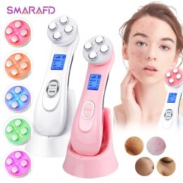 Mask 5 in 1 facial firming beauty instrument RF skin rejuvenation face lift antiaging wrinkle LED photon skin care tool