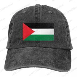 Berets Palestines Flag Fashion Unisex Cotton Baseball Cap Outdoor Adult Adjustable Men Women Denim Hat