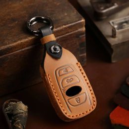 Luxury Leather Car Key Case Cover Keychain Holder for Subaru Forester Outback Legacy Fob Protector Accessories Shell