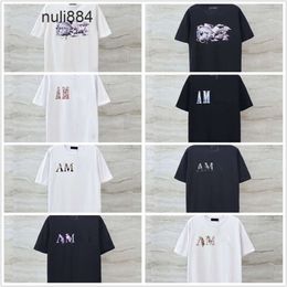 T High Casual amar miri Mens amari Shirts fashion Men luxury Designers Tshirt amirl quality Short Sleeve blue letter Print amis AM Shirts Hip Hop Streetwear T Shi R8QL