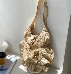 designer Soft Pleated Underarm bag Women Pleated Irregular regular hobo bag Large capacity Shoulder Casual Cloud crossbody Drawstring Underarm bag