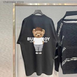 Men's T-Shirts Brand Mens T-Shirt Cute Bear Printing Short Sleeves T-Shirt Summer Fashion Casual Tee Streetwear Mens O-neck Womens Clothing T240227