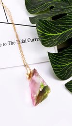 Colourful Pendant Necklace Natural Stone Irregular Necklace Shining Party Daily Jewellery Men Women Creative Gift6559221