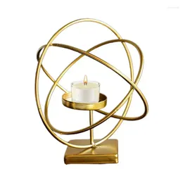 Candle Holders Geometric Holder Vintage Metal Tea Light Stand Plant Vase Romantic Dining Table Decoration Home Decor