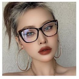 Sunglasses Style Blue Blocking Women Reading Glasses With Spring Legs TR90 Material Fashion Eyeglass Frame Blcoking Lens