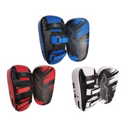 Kick Boxing Strike Curved Pad MMA Focus Muay Thai Punch Mitts Leather Practising Hand Pad Taekwondo Exercise 240226