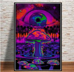 Abstract Blacklight Paintings Art Psychedelic Trippy Poster Prints Modern Wall Canvas Wall Pictures For Living Room Home Decor243e3995354